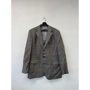 Vintage Phillips Mens Wear Blazer Mens Large Gray Glen Plaid Wool Sport Coat 80s